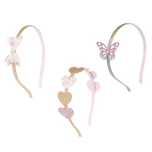 KAILIKETIY 3Stücke Kinder Kopfschmuck Pailletten Haarreif Herz Design für Mädchen Party Haarschmuck mit Mehreren Stilen von KAILIKETIY