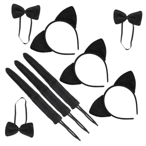 KAILIKETIY 3sätze Katzenohren Stirnband Set Mit Halsband Und Cosplay Kostüm Zubehör Für Junge Mädchen Süßes Tierkostüm Für Karneval Halloween Und Partys KAILIKETIY 3sätze Katzenohren Stirnband Set Mit Halsband Und Cosplay Kostüm Zubehör Für Junge Mädchen Süßes Tierkostüm Für Karneval Halloween Und Partys von KAILIKETIY