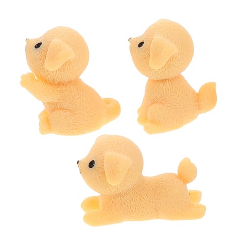 KAILIKETIY 3stücke Retriever Ornamente Auto Armaturenbrett Dekoration Kunstharz Hundestatuen Heimdeko Schreibtisch Ornament Fahrzeug Dekoration Desktop Figur Welpen Figur Büro Goldener Hund von KAILIKETIY