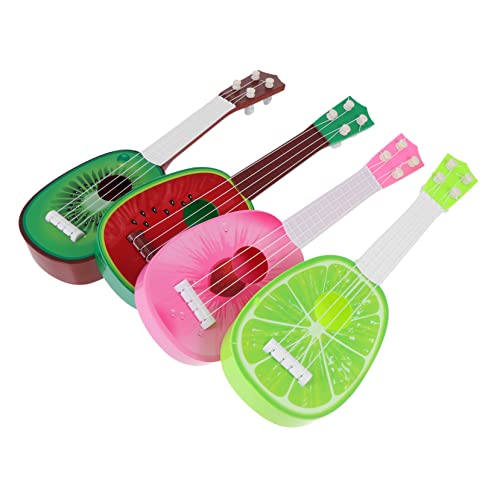 KAILIKETIY 4Stücke Mini Ukulele Teiliges Imitiertes für Farbenfrohe Früchte Designs Wassermelone Limette Kiwi Bildungsspielzeug für Kreative und Musikalische von KAILIKETIY