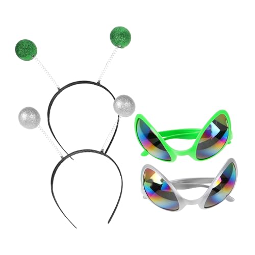KAILIKETIY 4Stücke Teiliges Außerirdische Brille Haarband für Halloween Karneval Cosplay Themenpartys Langlebiges Sicheres Material für Unvergessliche Feierlichkeiten KAILIKETIY 4Stücke Teiliges Außerirdische Brille Haarband für Halloween Karneval Cosplay Themenpartys Langlebiges Sicheres Material für Unvergessliche Feierlichkeiten von KAILIKETIY