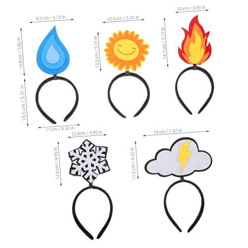 KAILIKETIY 5 Stück Teiliges Party Soft Filz Haarreifen mit Flammen Sonne Wolke und Schneeflocke Lustige Leichte Kopfbänder für Geburtstag und Kreative Festdekoration KAILIKETIY 5 Stück Teiliges Party Soft Filz Haarreifen mit Flammen Sonne Wolke und Schneeflocke Lustige Leichte Kopfbänder für Geburtstag und Kreative Festdekoration von KAILIKETIY