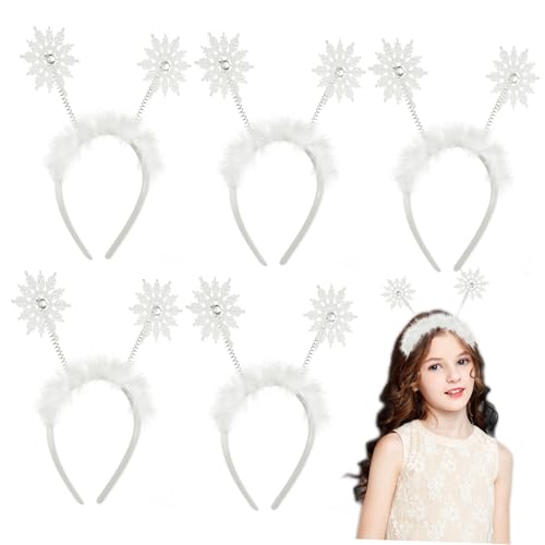 KAILIKETIY 6 Stück Teiliges Schneeflocken Stirnband für Mädchen Festliche Haaraccessoires für Partys Haarschmuck für Süßes Weihnachts Headwear für Besondere Anlässe von KAILIKETIY