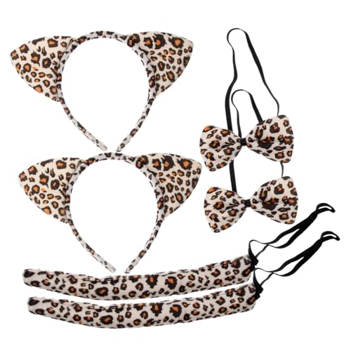 KAILIKETIY 6Stücke Katzenohren Kostümset Teilig Fliege Tieraccessoires für Halloween Fasching und Themenpartys Hautfreundlich und Langlebig für Cosplay und Schulspiele von KAILIKETIY