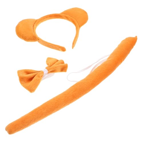 KAILIKETIY Braunbärkleid Tierstirnband Bärenzubehör Rollenspiel Schwanzbären Tierkostüm Halloween Tierschwanz Kinderbärenkostüm Bärenstirnband Cosplay Tierohr Stirnband von KAILIKETIY