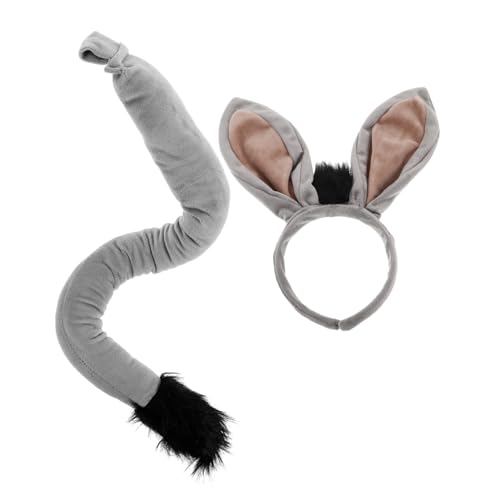 KAILIKETIY Donkey Kostümset mit Haarreif und Eselsschwanz Tierkostüm Zubehör für Halloween Geburtstagsfeiern und Cosplay Events für Erwachsene von KAILIKETIY