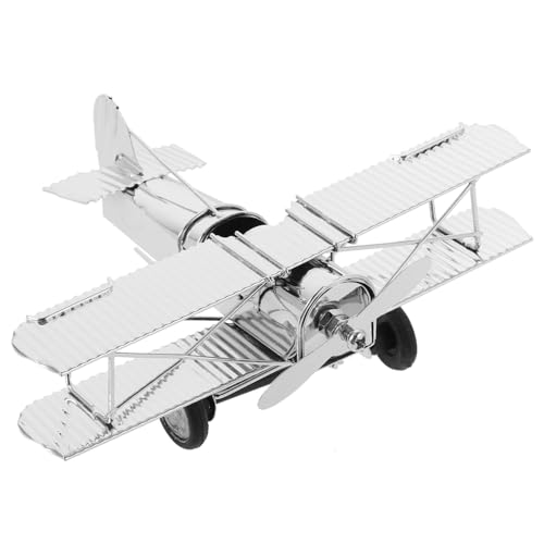 KAILIKETIY Flugzeugmodell Vintage Flugzeugdekor Modellflugzeug Flugzeuge Ebene Dekoration Schlafzimmer Vintage Dekoration Flugzeugverzierung aus Metall Flugzeugförmiges Eisen Silver von KAILIKETIY