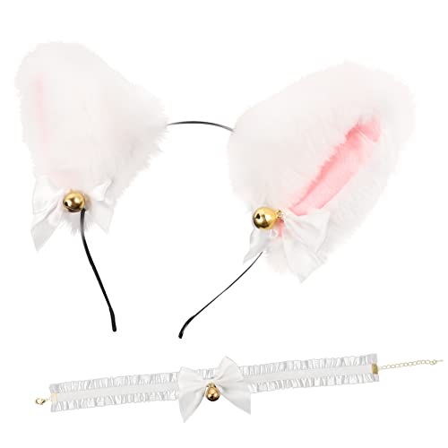 KAILIKETIY Katzenohren Haarband Set mit Glöckchen und Lace Halskette Süßes Cat Ears Headdress für Karneval Halloween und Cosplay Leicht und Hautfreundlich KAILIKETIY Katzenohren Haarband Set mit Glöckchen und Lace Halskette Süßes Cat Ears Headdress für Karneval Halloween und Cosplay Leicht und Hautfreundlich von KAILIKETIY