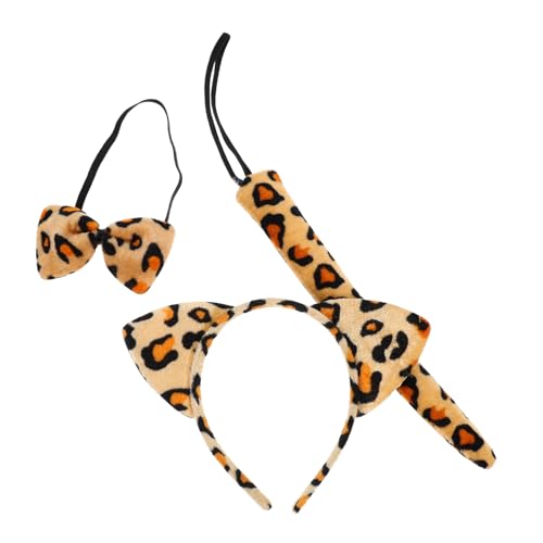 KAILIKETIY Leoparden Kostümset für Plüsch Haarreif mit Fliege für Halloween und Tier Themenpartys Weich Bequem und Kostümspiele von KAILIKETIY