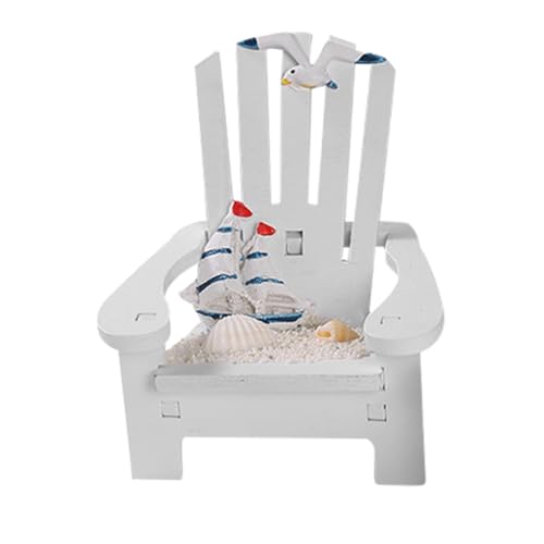 KAILIKETIY Mini Strandstuhl Dekoration Mediterrane Weiße Strandliege für Miniaturgärten Puppenhaus Mikrolandschaften und Langlebig für Kreative Tischdekorationen von KAILIKETIY