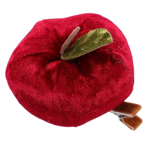 KAILIKETIY Niedliche Cartoon Apfel Haarspange aus Plüsch für Mädchen Realistisches Obst Haaraccessoire für Partys und Foto Props für Fotoshootings und Festliche Anlässe von KAILIKETIY