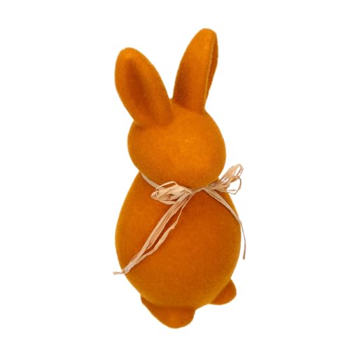 KAILIKETIY Osterhase Tischdekoration Beflockt Ornament Frühlingsfest Gartenstatue Outdoor Orange KAILIKETIY Osterhase Tischdekoration Beflockt Ornament Frühlingsfest Gartenstatue Outdoor Orange von KAILIKETIY