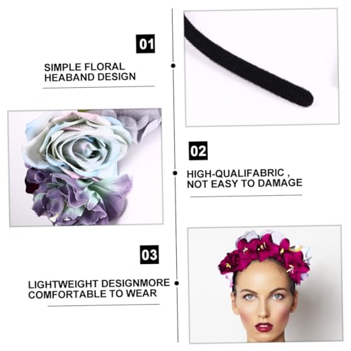 KAILIKETIY Party Haarreif mit Großer Rosenblüte Vintage Stoff Blumen Haarschmuck für Frauen und Mädchen Halloween Kostüm Accessoire Cosplay und Fotografie Geeignet Hautfreundlich und von KAILIKETIY
