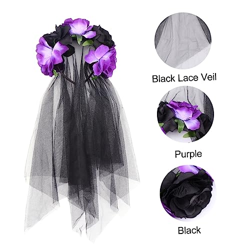 KAILIKETIY Party Kopfbedeckung Haarreif Polyester Stoff Netzstoff Blumen Haarreif Party Kopfschmuck von KAILIKETIY