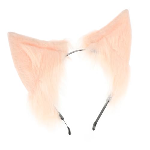 KAILIKETIY Plüsch Katzenohren Haarreif Damen Niedlich Weiches Stirnband Cosplay Party Haarschmuck Accessoire Rosa von KAILIKETIY