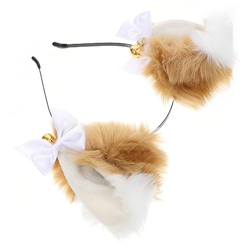 KAILIKETIY Plüsch Stirnband mit Goldenen Glocken Party Haarband für Kostümpartys Halloween und Feste für Modischer Kopfschmuck mit Tierohren KAILIKETIY Plüsch Stirnband mit Goldenen Glocken Party Haarband für Kostümpartys Halloween und Feste für Modischer Kopfschmuck mit Tierohren von KAILIKETIY
