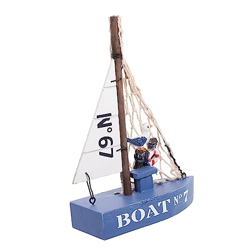 KAILIKETIY Segelmodell Ornament Nautische Ornamente Vintage Nautical Decor Bootsmodell im mediterranen Stil nautisches segelboot Bootsdekoration Segelboot- MDF von KAILIKETIY
