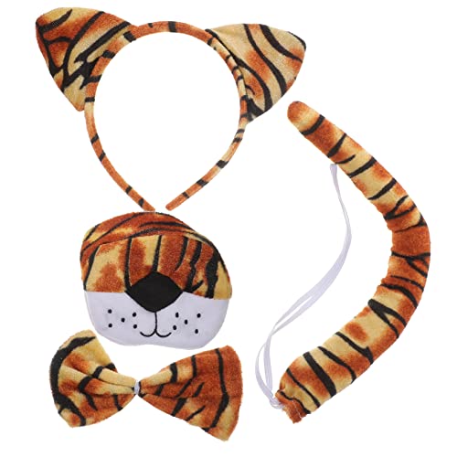 KAILIKETIY Tiger Kostümset für Tigerohren Fliege Tierkostüm Zubehör für Cosplay Halloween Stirnband für für Karneval Verkleidungspartys von KAILIKETIY