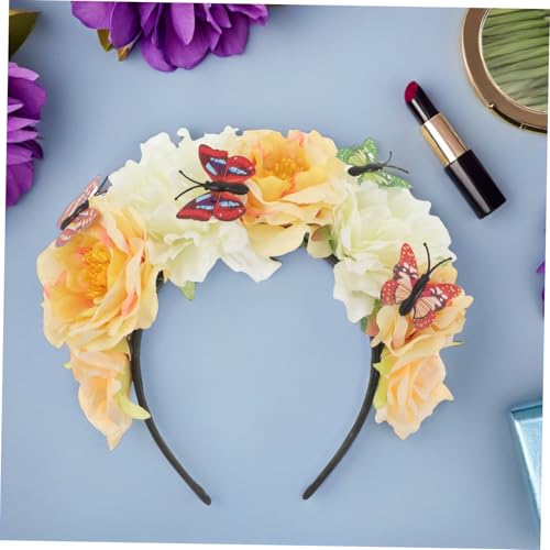KAILIKETIY Vintage Blumenschmuck Haarreif mit Schmetterling Mexikanisches Day Of The Dead Blumen Headpiece Leichtes Halloween Party Haaraccessoire für Damen KAILIKETIY Vintage Blumenschmuck Haarreif mit Schmetterling Mexikanisches Day Of The Dead Blumen Headpiece Leichtes Halloween Party Haaraccessoire für Damen von KAILIKETIY