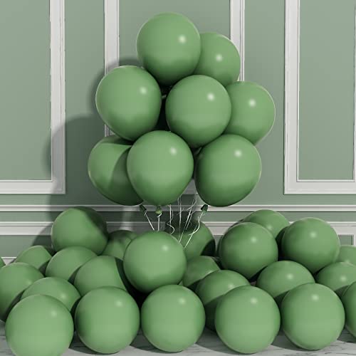 12 Zoll Luftballons Grün, 50 Stück Retro Grün Ballons Latex Helium Luftballon Vintage Grün Partyballon für Kindergeburtstag Dschungel Party Safari Geburtstag Dekoration von KAINSY
