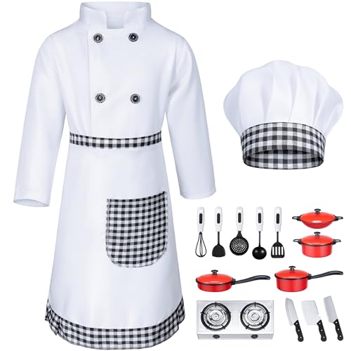 Koch Kostüm für Jungen und Mädchen, Küche, Party, Cosplay, 3-4T, Schwarz Koch Kostüm für Jungen und Mädchen, Küche, Party, Cosplay, 3-4T, Schwarz von KAIPUTE