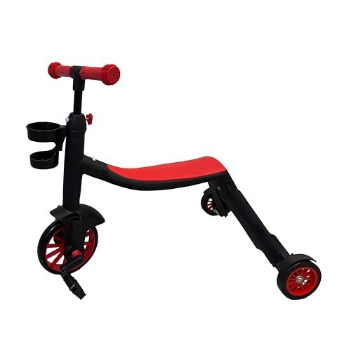 KAJILE 7-in-1-Dreirad für Kleinkinder,Innen- und Außen-Scooter,Gleichgewichtslaufrad,Kinder-Triangle Multifunktionales Kinderfahrrad mit dreistufig verstellbarem Lenker,Rot KAJILE 7-in-1-Dreirad für Kleinkinder,Innen- und Außen-Scooter,Gleichgewichtslaufrad,Kinder-Triangle Multifunktionales Kinderfahrrad mit dreistufig verstellbarem Lenker,Rot von KAJILE