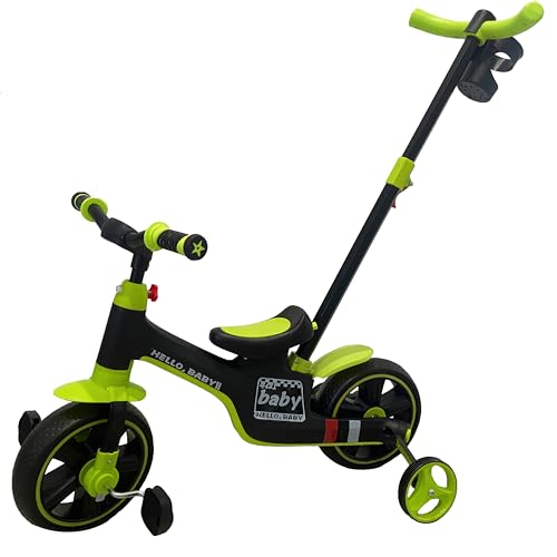 KAJILE Kinder Dreirad, Vorschulfahrrad, Kinder Mobilitäts-Roller, Laufrad, Laufwagen, Anzug für 1,5-5 Jahre alt,Grün KAJILE Kinder Dreirad, Vorschulfahrrad, Kinder Mobilitäts-Roller, Laufrad, Laufwagen, Anzug für 1,5-5 Jahre alt,Grün von KAJILE