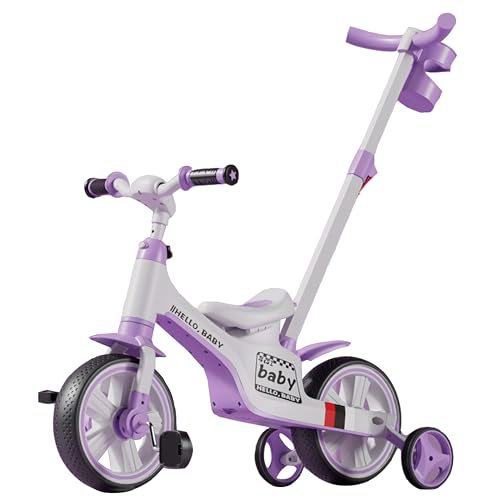KAJILE Kinder Dreirad, Vorschulfahrrad, Kinder Mobilitäts-Roller, Laufrad, Laufwagen, Anzug für 1,5-5 Jahre alt,Lila KAJILE Kinder Dreirad, Vorschulfahrrad, Kinder Mobilitäts-Roller, Laufrad, Laufwagen, Anzug für 1,5-5 Jahre alt,Lila von KAJILE