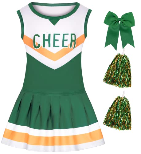 KAKALVER Cheerleader-Kostüm für Mädchen, Cheerleader-Outfit für Halloween, Cheerleader-Geschenke KAKALVER Cheerleader-Kostüm für Mädchen, Cheerleader-Outfit für Halloween, Cheerleader-Geschenke von KAKALVER