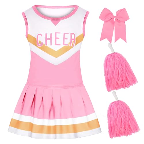 KAKALVER Cheerleader-Kostüm für Mädchen und Mädchen, Cheerleader-Kostüm für Kinder von 1 bis 4 Jahren von KAKALVER