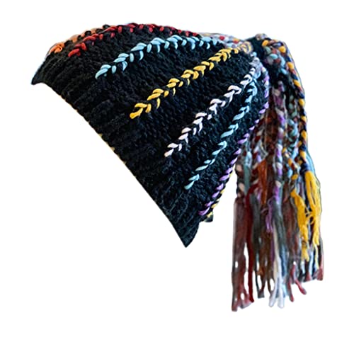 KAKASEA Strickmütze für Mädchen, Wintermützen mit Dreadlocks, Perücke, Quasten für Frauen, Geschenke, Paare, Erwachsene, Zubehör, Bk, Einheitsgröße KAKASEA Strickmütze für Mädchen, Wintermützen mit Dreadlocks, Perücke, Quasten für Frauen, Geschenke, Paare, Erwachsene, Zubehör, Bk, Einheitsgröße von KAKASEA
