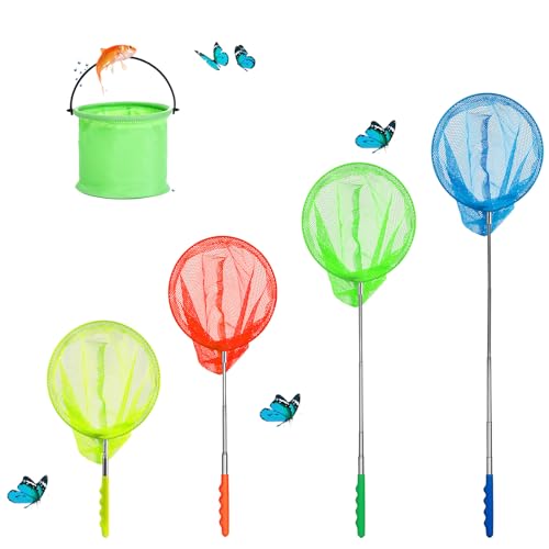 KAKOO 5TLG Teleskop Kescher Kinder Fische Angeln Kescher Pool Fischernetz Schmetterlingsnetz Fischkescher Casher Kinder mit Teleskopstange Gartenaktivitäten Natur Wissenschaft Exploration Werkzeug KAKOO 5TLG Teleskop Kescher Kinder Fische Angeln Kescher Pool Fischernetz Schmetterlingsnetz Fischkescher Casher Kinder mit Teleskopstange Gartenaktivitäten Natur Wissenschaft Exploration Werkzeug von KAKOO