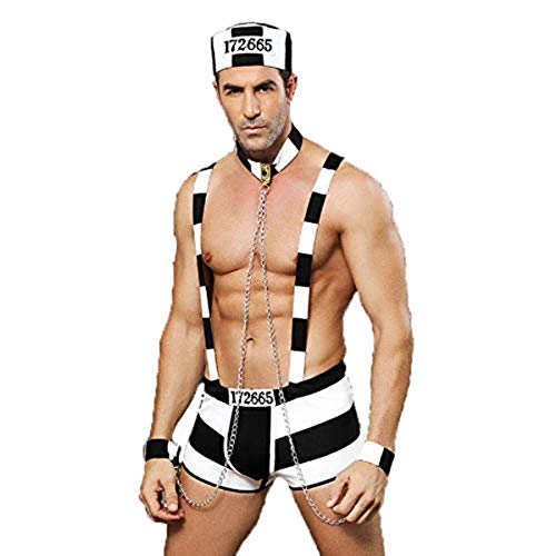 KAKU Herren Sexy Unterwäsche Matrose Kostüm Erwachsene Herren 3 Stück Gefangener Strapse Unterwäsche Outfits Cosplay von KAKU