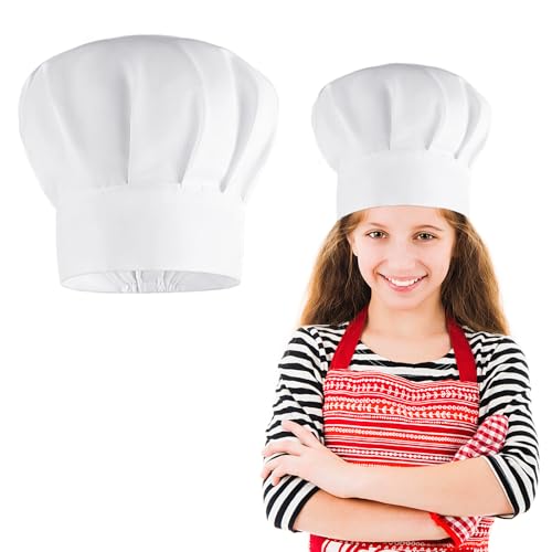 KALIONE Kochmütze für Kinder, verstellbare weiße Kochmütze, elastische Kochmütze aus Baumwolle, Küchenchef-Kappen zum Kochen, Backen, Party, Schule, Zuhause KALIONE Kochmütze für Kinder, verstellbare weiße Kochmütze, elastische Kochmütze aus Baumwolle, Küchenchef-Kappen zum Kochen, Backen, Party, Schule, Zuhause von KALIONE