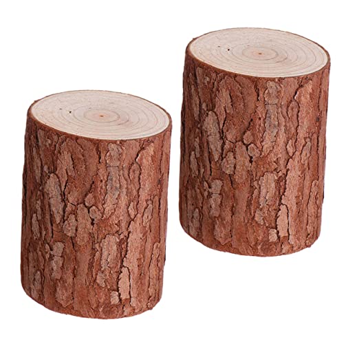 KALLORY 2 Stück Holzhaufen Ornamente Baumstammdekoration Modellstumpf Baumstumpf Stumpfmodell Kiefernholz KALLORY 2 Stück Holzhaufen Ornamente Baumstammdekoration Modellstumpf Baumstumpf Stumpfmodell Kiefernholz von KALLORY