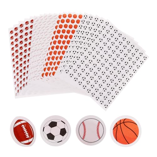 KALLORY 20 Blatt Fußball-Aufkleber Dekorative Themen Selbstklebende Sport-Aufkleber Für Laptops Wasserflaschen Dekorativ von KALLORY