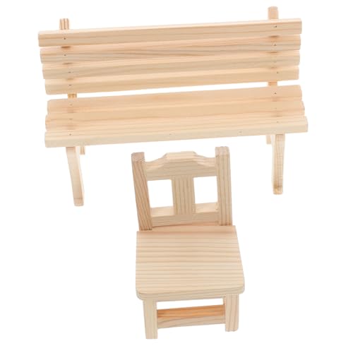 KALLORY 2Stücke Holz Stuhl für Puppenhaus Gartenbank und Sitzbank Dekoration für Puppenhaus und Wohnaccessoires Vielseitig Einsetzbar Wohnzimmer Schlafzimmer KALLORY 2Stücke Holz Stuhl für Puppenhaus Gartenbank und Sitzbank Dekoration für Puppenhaus und Wohnaccessoires Vielseitig Einsetzbar Wohnzimmer Schlafzimmer von KALLORY