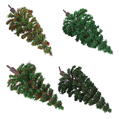 KALLORY 4 Stück Sandtabellenmodellzubehör Modellbäume Sandkasten Miniatur-Bäume-Modell Weihnachts-Mini-Baum Pflanzen Miniaturbäume für Sandtischdekoration Landschafts-Sandtischmodell Nylon von KALLORY