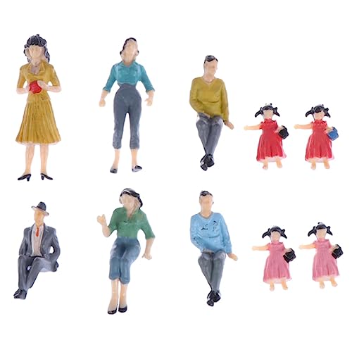 KALLORY 10 Stück Miniaturfiguren Bemalte Personenfiguren Für Eisenbahnlayout Und Modellbau Zufällige Farbe von KALLORY