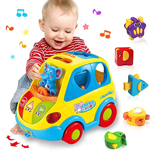 Baby Spielzeug ab 1 Jahr Mädchen Junge Form Sortieren Bus Babyspielzeug ab 6 8 9 10 12 18 Monate Kinderspielzeug ab 2 3 Jahre Kinder, Geschenk Tiergeräusche/Musik Auto für Kleinkind von KALOISYHE