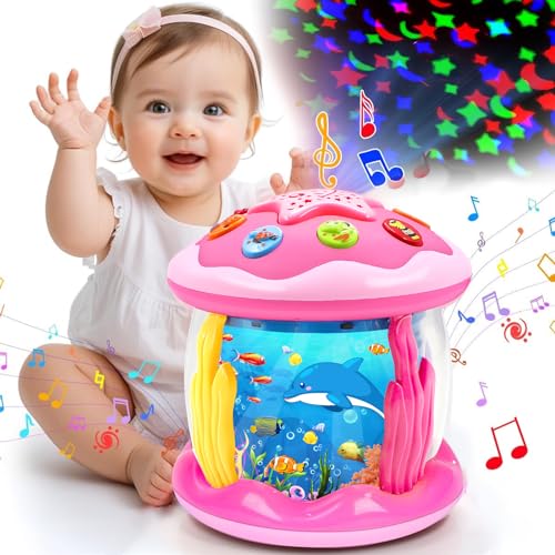 KALOISYHE Baby Spielzeug ab 1 Jahr Mädchen Junge Drehender Projektor Babyspielzeug ab 6 12 18 Monate mit Musik/Licht, Interaktives Baby Geschenk Kinderspielzeug ab 1 2 Jahr rühes Lernen für Kleinkind von KALOISYHE