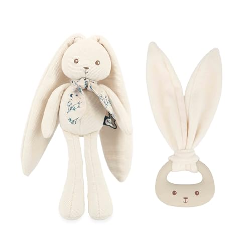 KALOO - Baby Geschenkset zur Geburt - 2 Stück: Schmusetuch Kaninchen 25 cm + Silikon-Beißring - Lapinoo - Cremefarben - ab Geburt - K390041 KALOO - Baby Geschenkset zur Geburt - 2 Stück: Schmusetuch Kaninchen 25 cm + Silikon-Beißring - Lapinoo - Cremefarben - ab Geburt - K390041 von KALOO