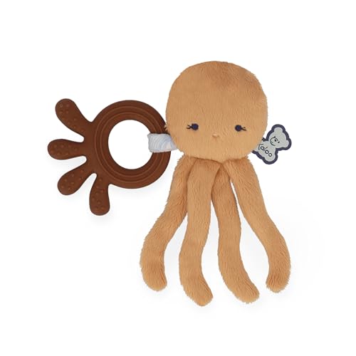 KALOO - Beißring aus Silikon für Babys - Oktopusform - Beißspielzeug - Orange - 14x17cm - Ab der Geburt - K21100 von KALOO