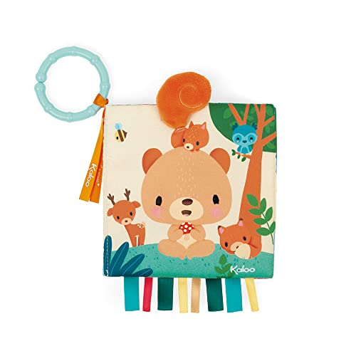 KALOO - Choo - Stoff-Aktivitätsbuch für Babys - Choo im Wald - Sensorische Entwicklung - Sehr weiches Material - 14 x 14 cm - ab Geburt, K971802 von KALOO