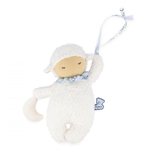 KALOO - Doux Sommeil - Schlafendes Plüschschaf - Schlaflied „Hush Little Baby“ - Mobile Einschlafhilfe aus Plüsch - 20 cm - Weiß - Ab Geburt, K221005 von KALOO