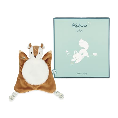 Kaloo Fripons-Quadratisches Plüsch-Rehkitz Nathan-Flauschiges und Ultra-Weiches Kuscheltier-24 cm-Ab Geburt, K205000, Braun von KALOO