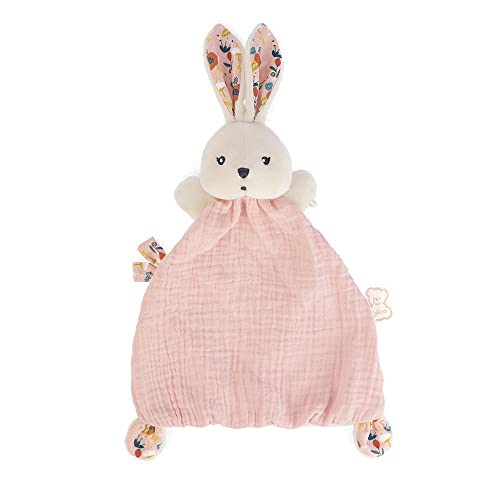 KALOO - K'Doux - Doudou Hase Mohnblume - Hellrosa - Mulltuch-Material - 20 cm - Ab Geburt, K969949 von KALOO