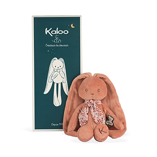 KALOO - Lapinoo - Pantin Lapin - Baby Plüsch Jersey und Strick - 25 cm - Farbe Terracotta - Sehr weiches Material - Geschenkbox - Ab Geburt, K969941 von KALOO