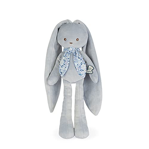 KALOO - Lapinoo - Pantin Lapin - Baby Plüsch aus Cord - 35 cm - Farbe Blau - Sehr weiches Material - Geschenkbox - ab Geburt, K969944 von KALOO