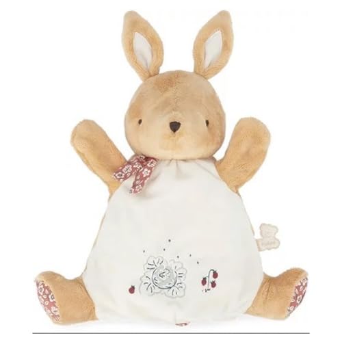 KALOO - Petites Chansons K210005 Kuscheltier, Handpuppe, Hase, Zimt, Plüsch, Handpuppe, 24 cm von KALOO